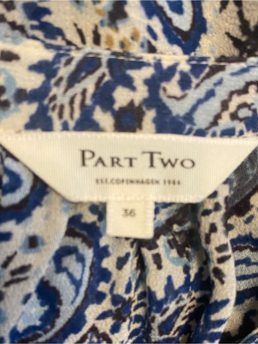 Part Two Blue Paisley V-Neck Blouse - Picture 5 of 5